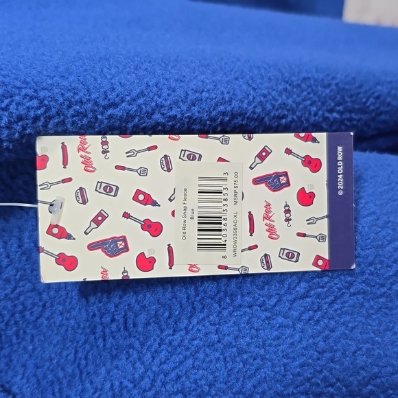 Old Row Blue & White Quarter Zip Fleece Mens Size XL NWT - Picture 9 of 11